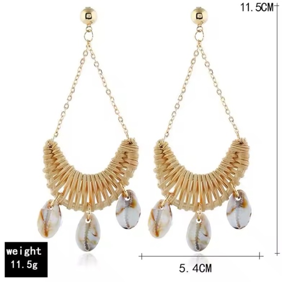Oceané - Creative Rattan Style Wild Shell Earrings.NWT - Picture 7 of 7